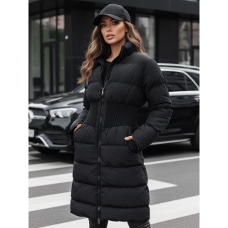 Dolga črna ženska jakna TY4620