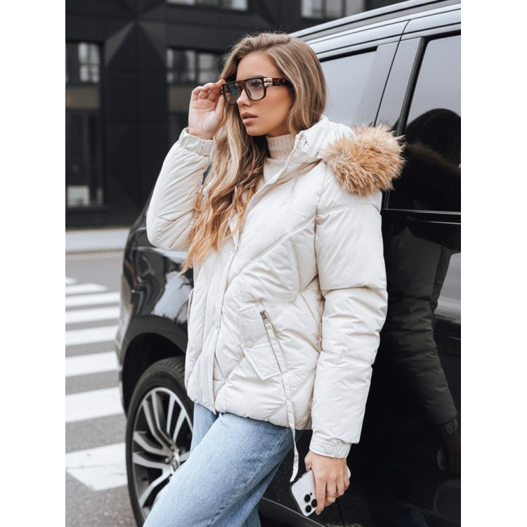 Prešita bela ženska jakna TY5236