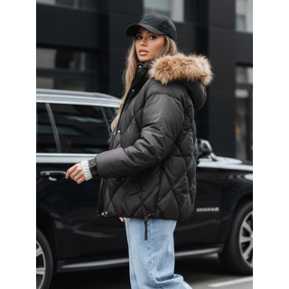 Ženska črna prešita jakna TY5232