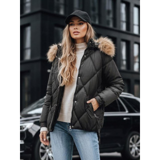 Ženska črna prešita jakna TY5232