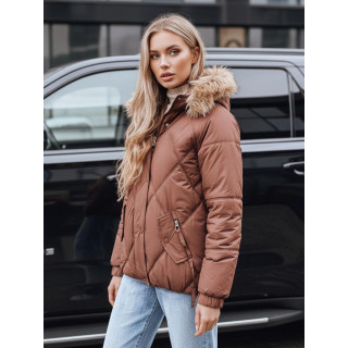 Rjava ženska prešita jakna TY5231