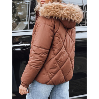 Rjava ženska prešita jakna TY5231