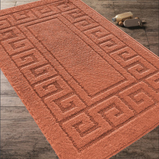 Predpražnik za kopalnico in stranišče v opečnati barvi