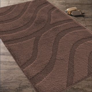 Rjava kopalniška in straniščna preproga z izrezom