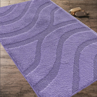 Vijolična kopalniška in straniščna preproga z izrezom
