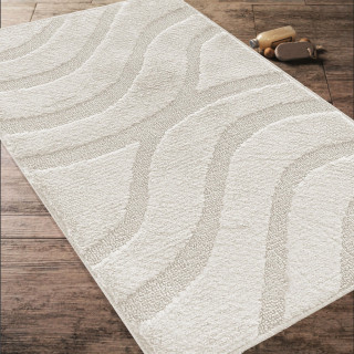 Predpražnik za kopalnico in stranišče v biserno beli barvi