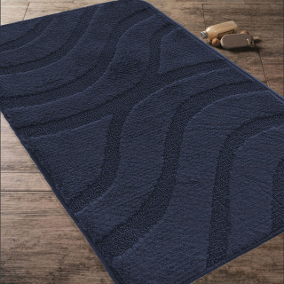 Temno modra kopalniška in straniščna preproga z izrezom