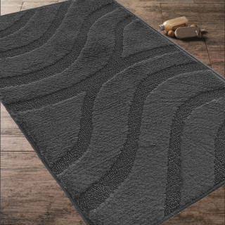 Temno siva kopalniška in straniščna preproga z izrezom