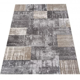 Rjavo-siva preproga s pravokotnim vzorcem