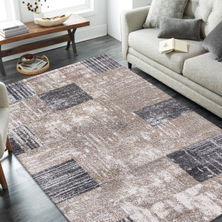 Svetlo rjava preproga s pravokotnim vzorcem