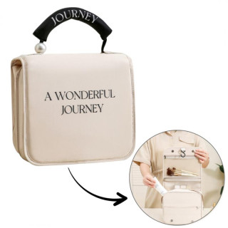 Kremna zložljiva kozmetična torba