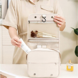 Kremna zložljiva kozmetična torba