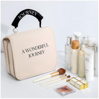 Kremna zložljiva kozmetična torba