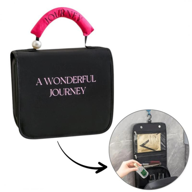 Zložljiva črna kozmetična torbica