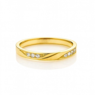 Pozlačen ženski prstan s cirkoni