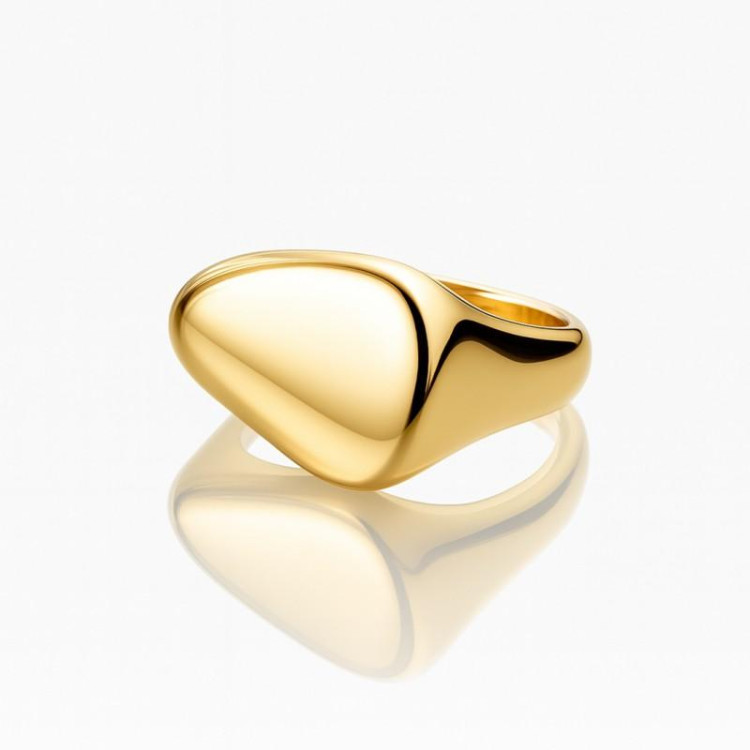 Ženski pozlačen prstan iz kirurškega jekla