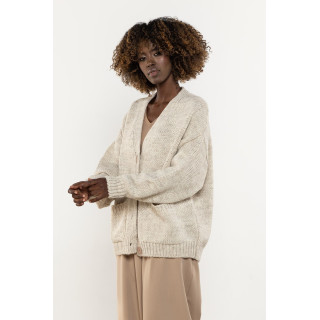 Ženski volneni bež kardigan