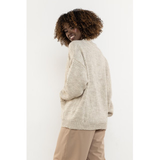 Ženski volneni bež kardigan