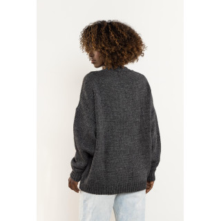 Temno siv volnen ženski kardigan