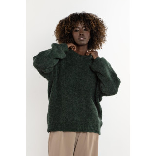 Topel zelen ženski pulover