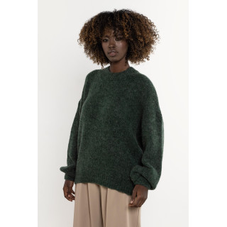 Topel zelen ženski pulover