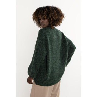 Topel zelen ženski pulover