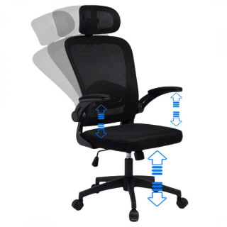 Pisarniški stol iz črne tkanine