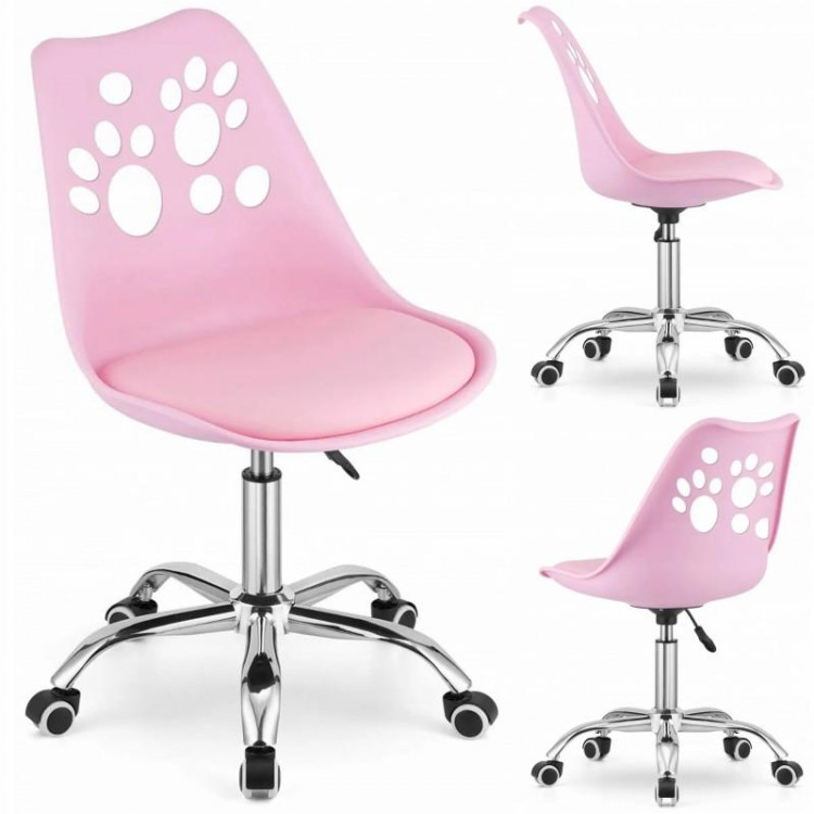 Rožnat vrtljiv stol za otroke