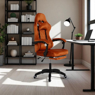 Vrtljiv stol iz velurja v opečnati barvi