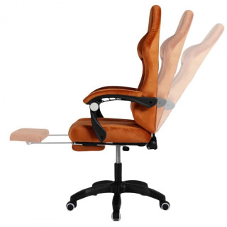 Vrtljiv stol iz velurja v opečnati barvi