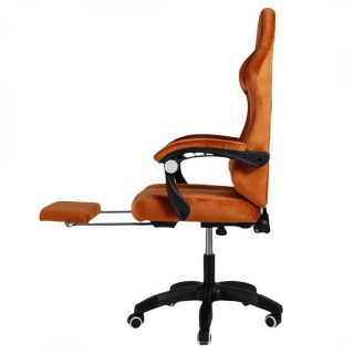 Vrtljiv stol iz velurja v opečnati barvi