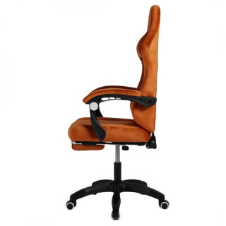 Vrtljiv stol iz velurja v opečnati barvi