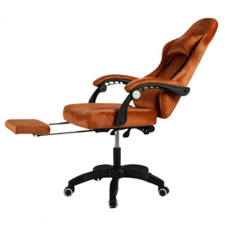 Vrtljiv stol iz velurja v opečnati barvi