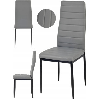 Usnjen oblazinjen stol v sivi barvi