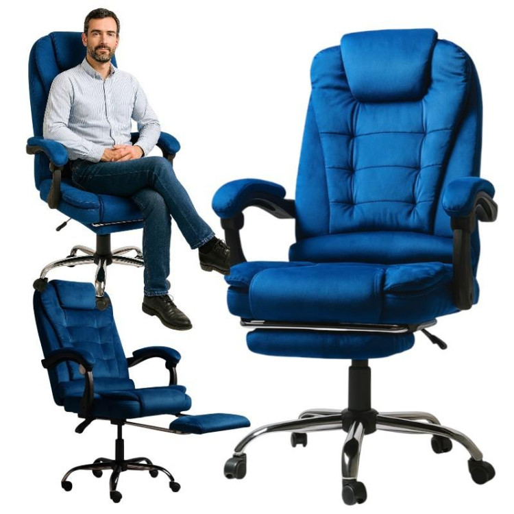 Pisarniški stol iz modrega velurja