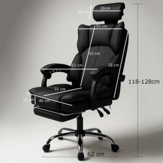 Rjav pisarniški stol z naslonom za noge