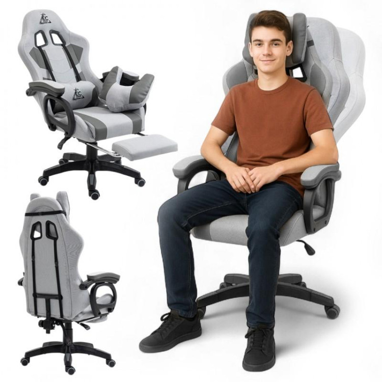 Siv igralni stol z naslonom za noge