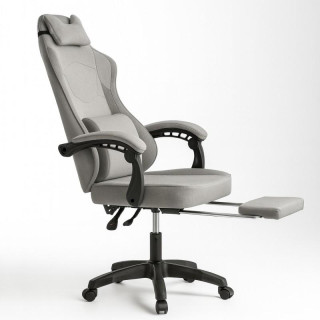 Igralni stol iz sive tkanine z naslonom za noge