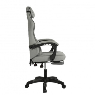 Igralni stol iz sive tkanine z naslonom za noge