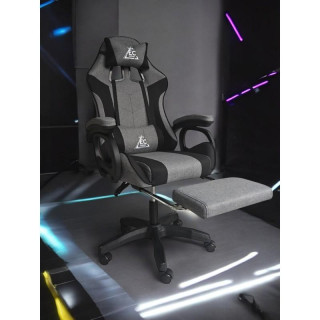 Igralni stol iz sive tkanine z naslonom za noge