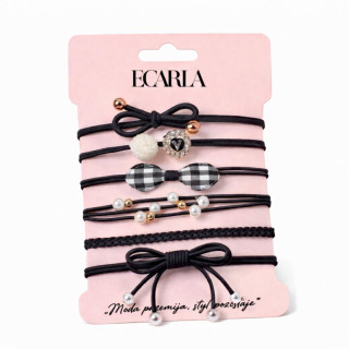 Komplet 6 črnih gumic za lase