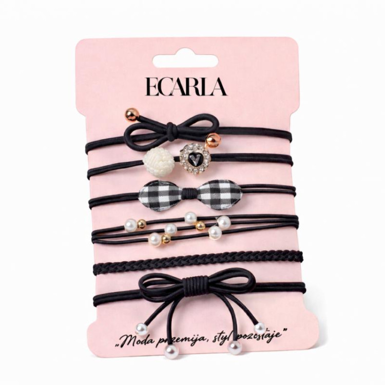 Komplet 6 črnih gumic za lase