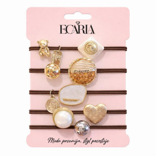 Komplet 5 rjavih gumic za lase