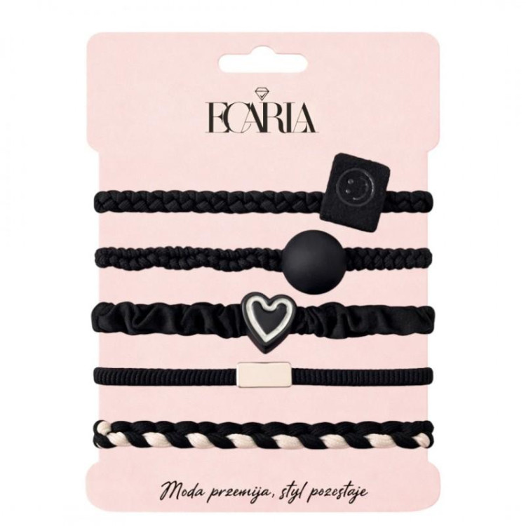 Komplet 5 črnih gumic za lase