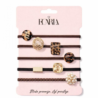 Komplet 5 rjavih gumic za lase