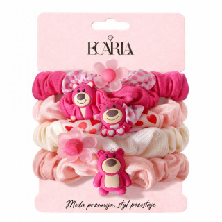 Komplet 5 roza gumic za lase