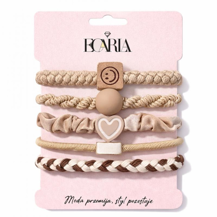 Komplet 5 bež lasnih gumic