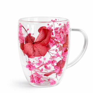 Termo skodelica z rožnatimi cvetovi v notranjosti - 300 ml