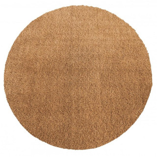 Svetlo rjava okrogla kosmata preproga