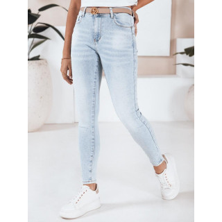 Ženske svetlo modre kavbojke z okrasnimi kamni UY2808